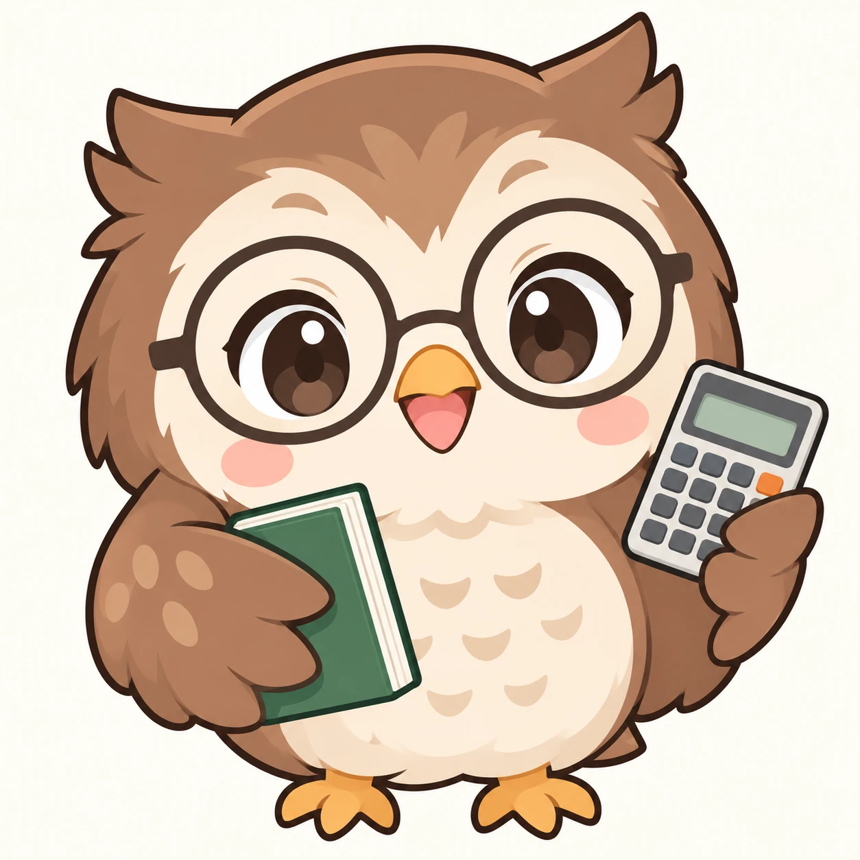 眼鏡をかけたふくろうのキャラクター、家計アドバイザー役のふくろう先生