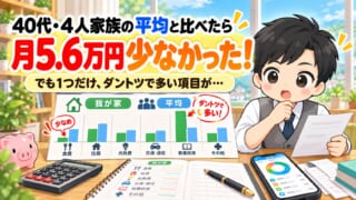 40代・4人家族の平均家計と比べてみた｜我が家の家計簿