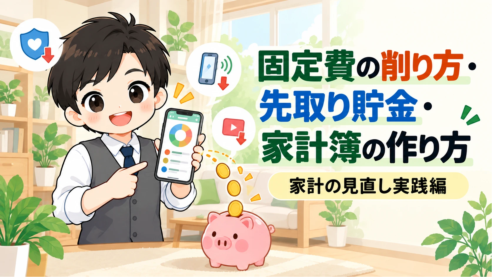 固定費の削り方・先取り貯金・家計簿の作り方【家計の見直し実践編】