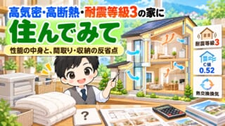 高気密・高断熱・耐震等級3の家に住んでみて｜性能の中身と、間取り・収納の反省点