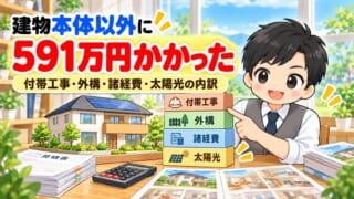 建物本体価格以外にかかったお金は591万円｜付帯工事・外構・諸経費・太陽光の内訳