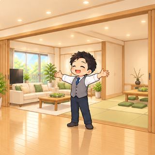 3枚の引き戸(和室とリビング、2階の部屋どうし)
