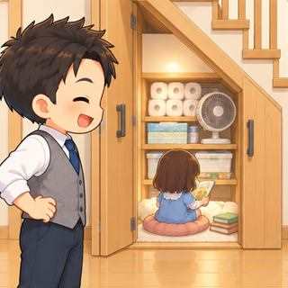 階段下のトイレ収納(1畳のミニウォークイン)